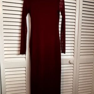Express Burgundy Long Sleeve Dress